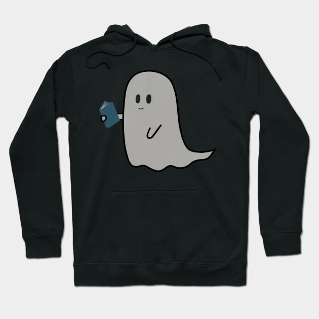 bookish little ghost reading a book - cute halloween Hoodie by JuneNostalgia